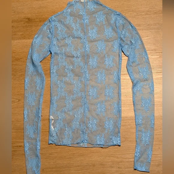 Free People NWOT Luxy Lady Lace Layering Top in Blue Bell sz XS & SML - Picture 12 of 14